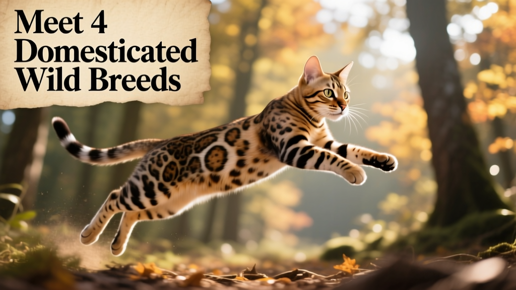 A Bengal cat mid-leap, showcasing its spotted coat and athletic build
