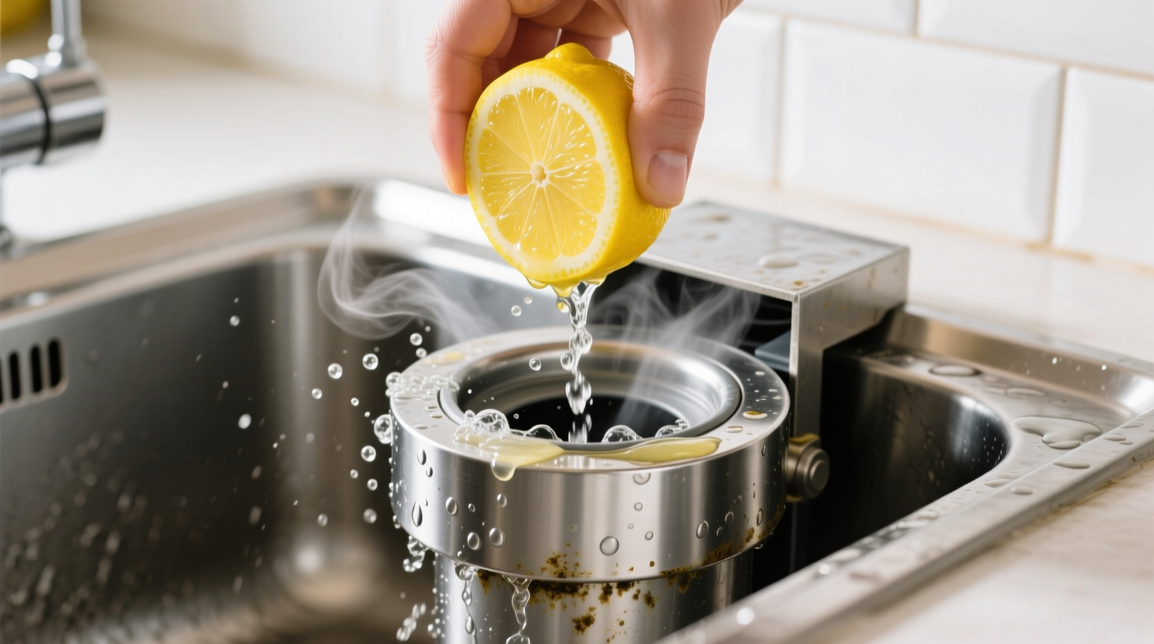 Clean and De-Stink Your Garbage Disposal with Lemon and Baking Soda