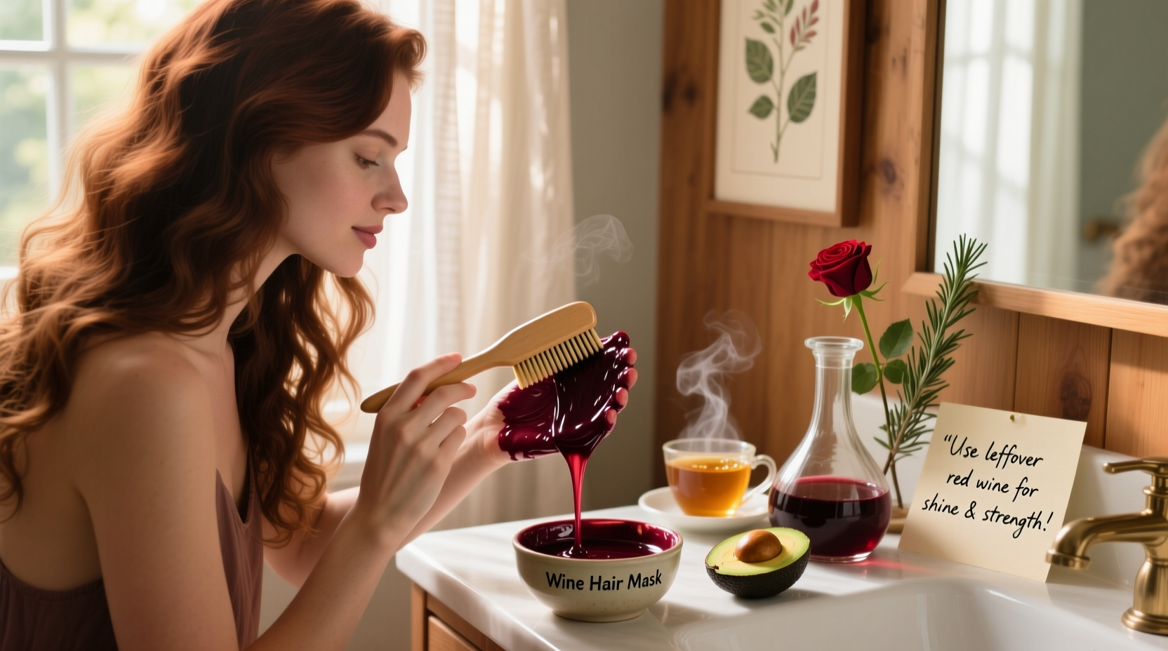 how to use leftover wine in beauty treatments like hair masks