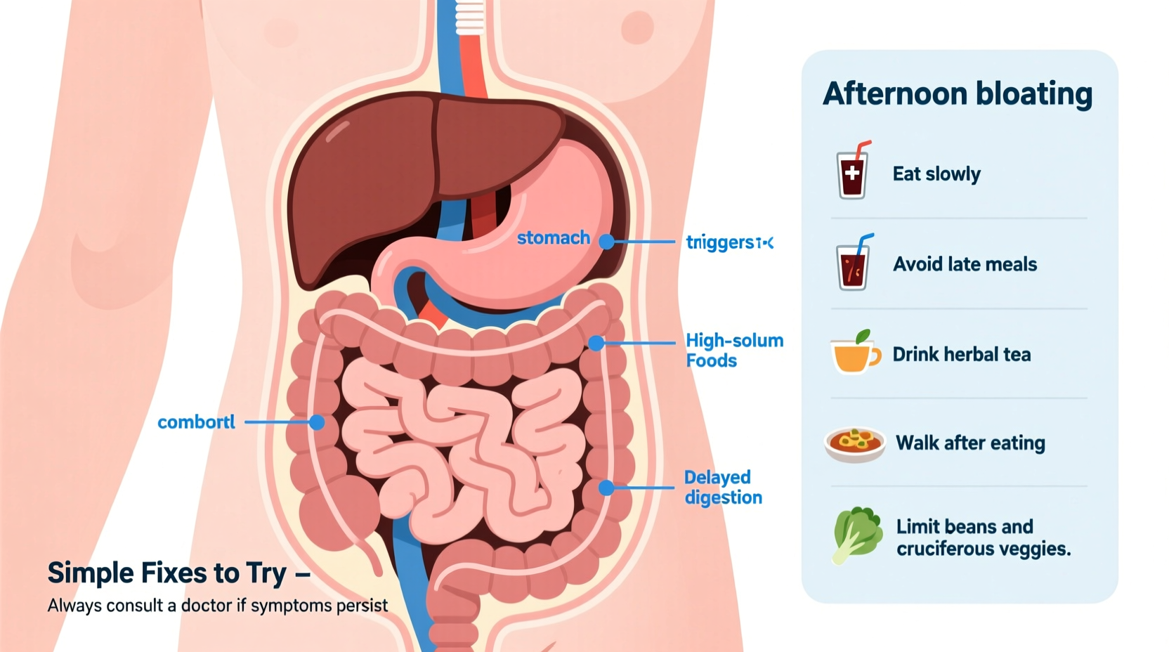 why does my stomach bloat every afternoon and simple fixes to try