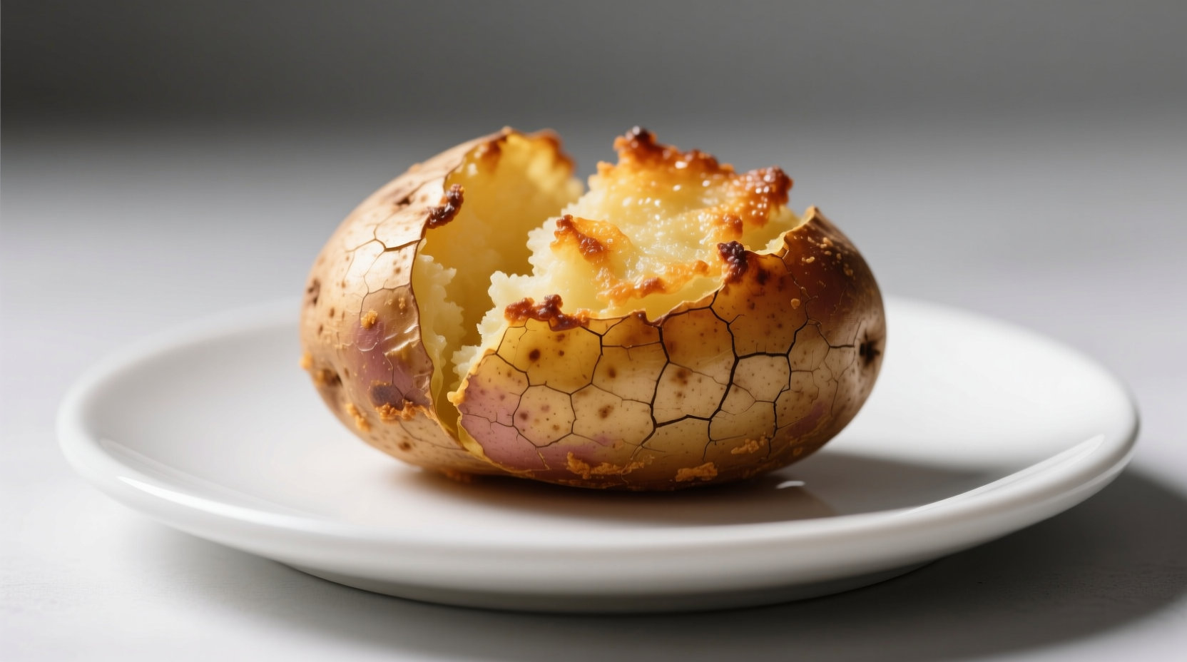 Weeknight dinner context Russet potato showing crispier skin than oven-baked version air fryer efficiency