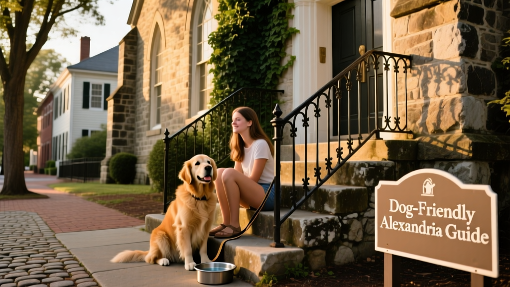 Historic colonial-style stone church in Old Town Alexandria