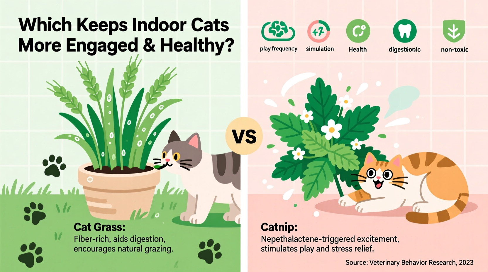 cat grass vs catnip which keeps indoor cats more engaged and healthy