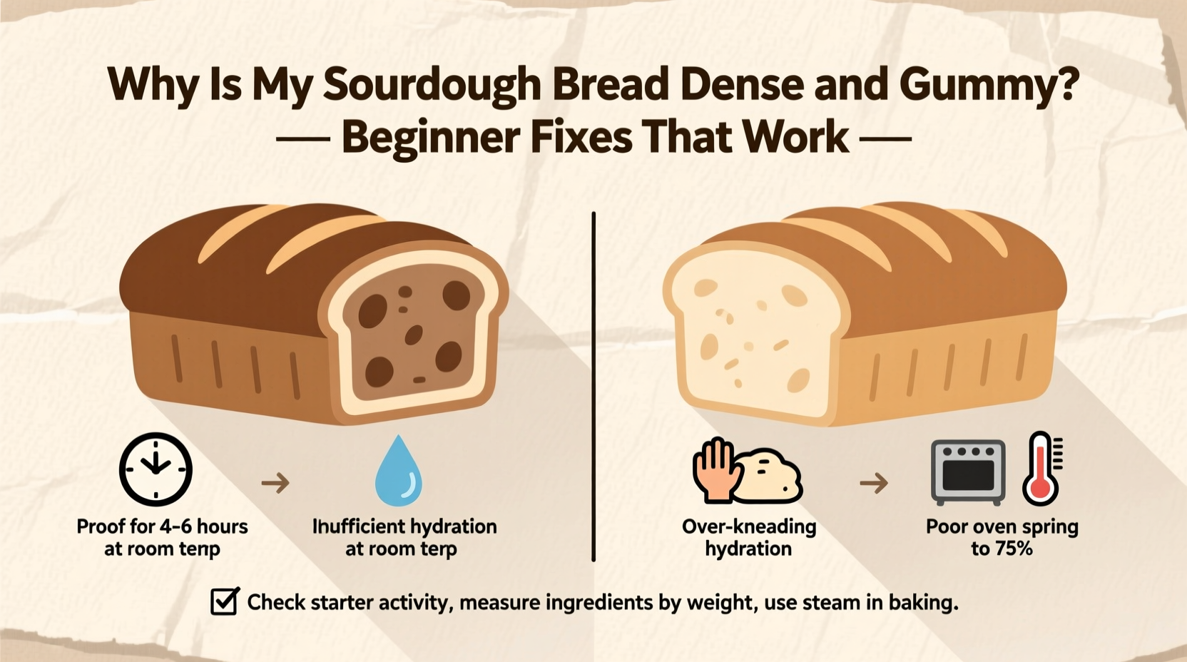 why is my sourdough bread dense and gummy beginner fixes that work