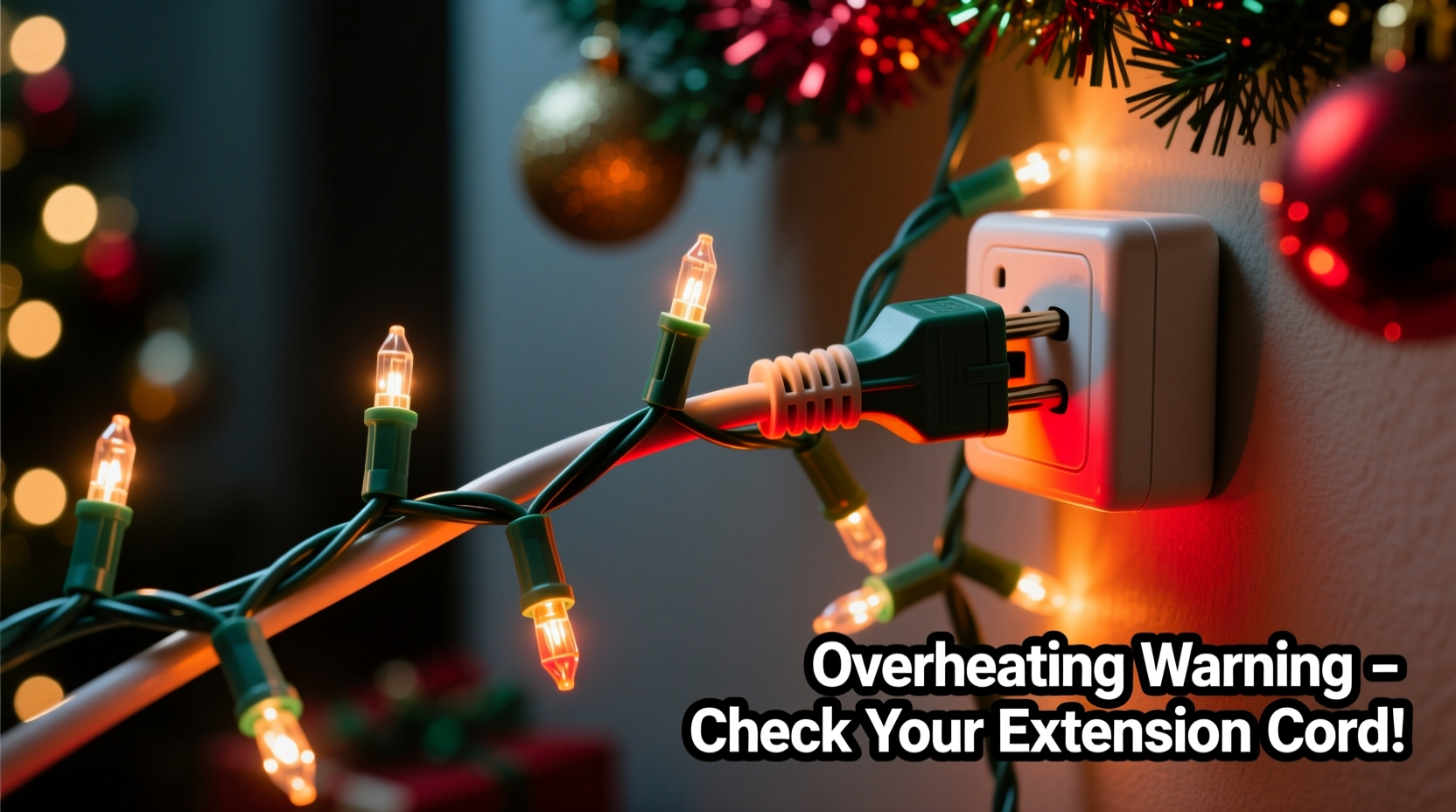why does my extension cord get warm when running christmas lights