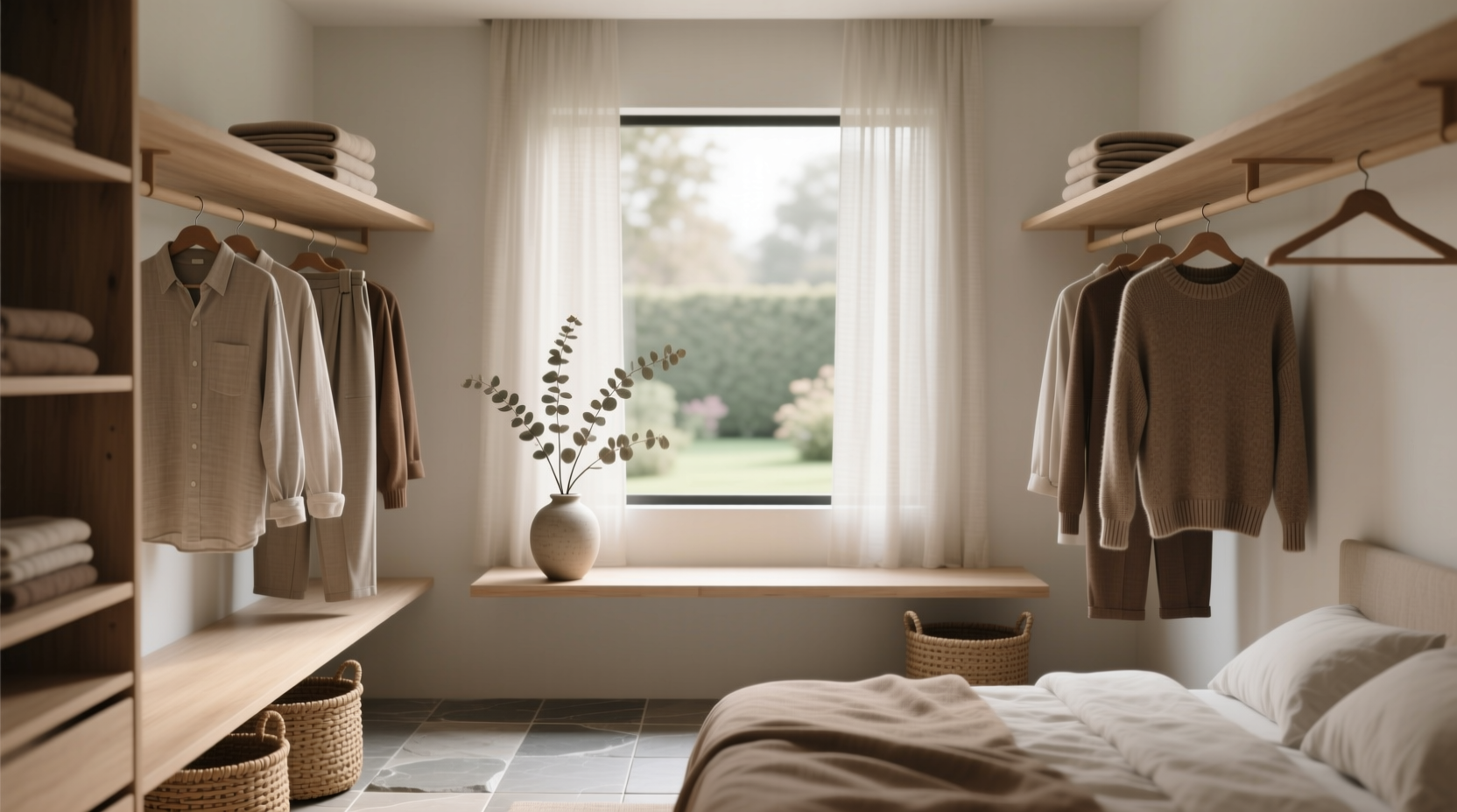 minimalist closet meditation nook
