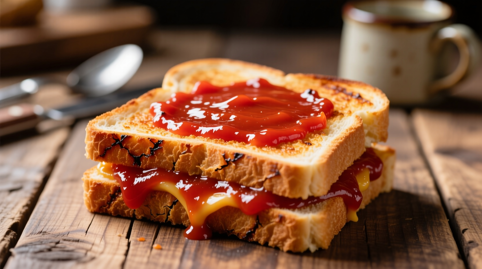get some tomato paste on your grilled cheese sandwich