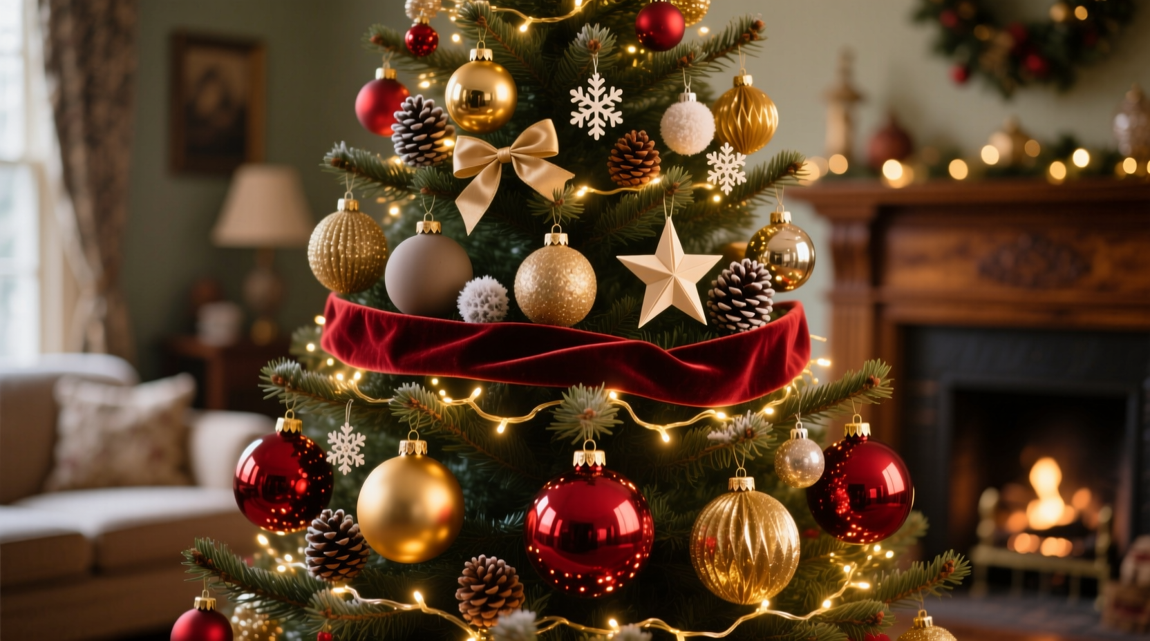 how to create depth on your christmas tree with layered ornament placement