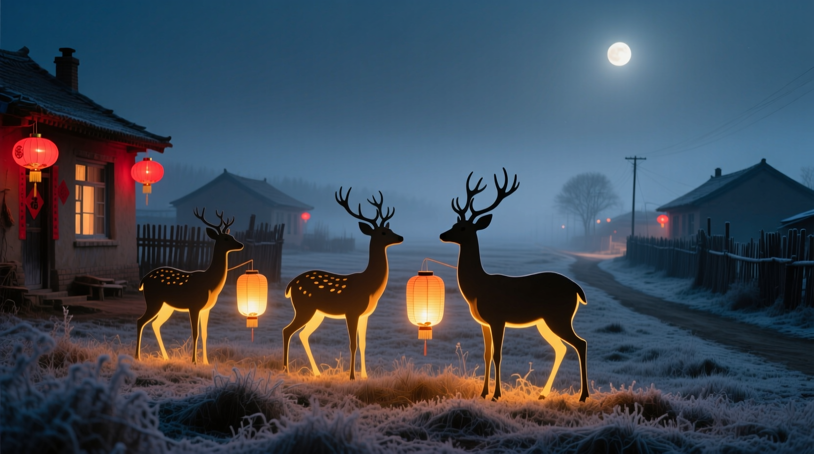 are lighted deer silhouettes outdated or still charming in rural areas
