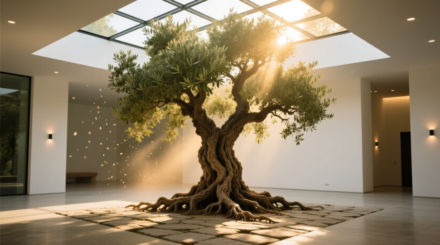 large olive tree indoor
