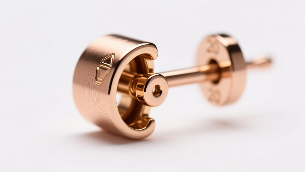 Macro shot of a 20-gauge 14k rose gold leverback clasp mechanism clicking securely into its front catch groove, bright studio lit.