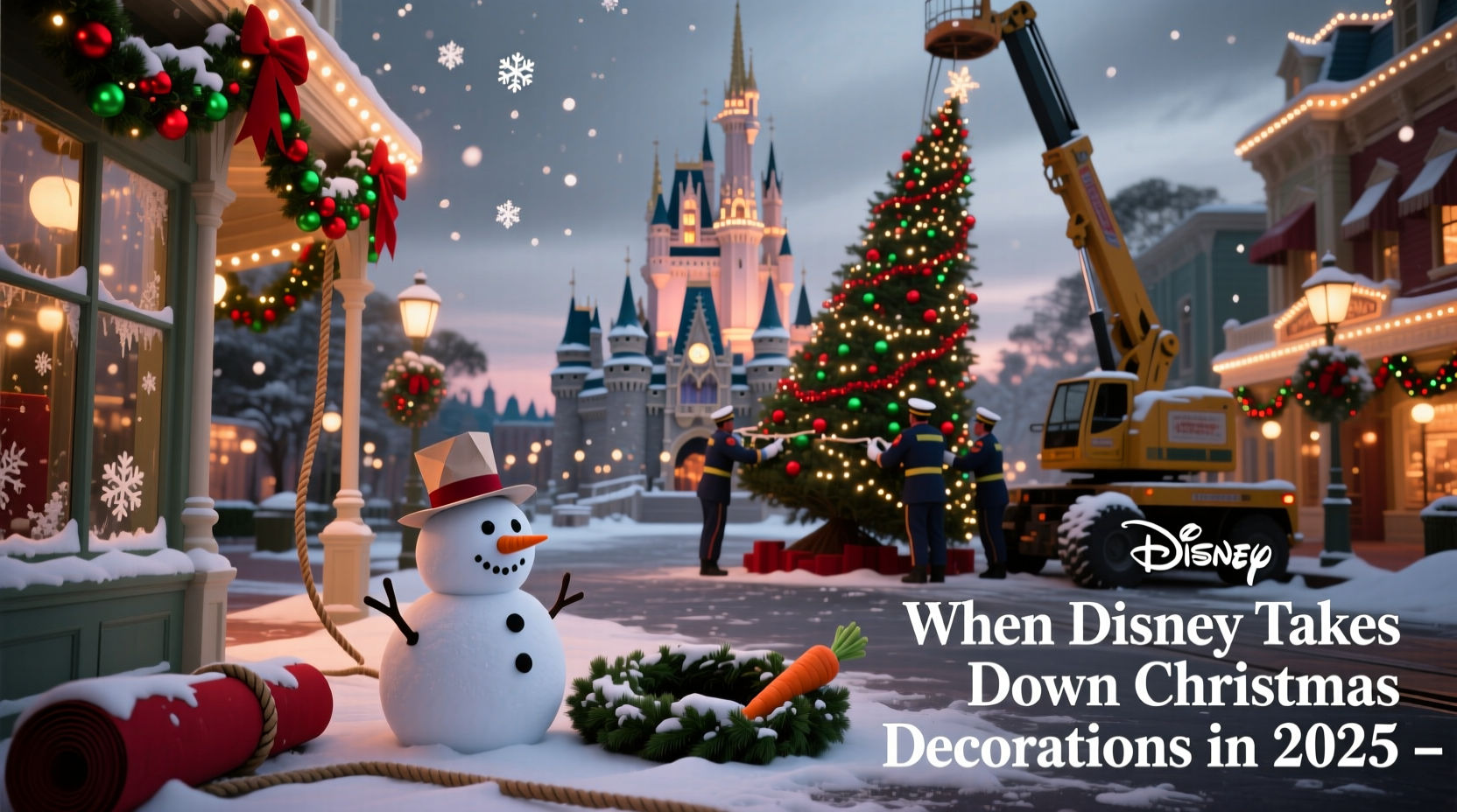 when does disney take down christmas decorations 2024