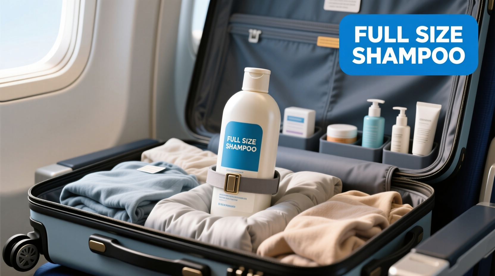 can you bring full size shampoo in checked luggage or will it leak everywhere