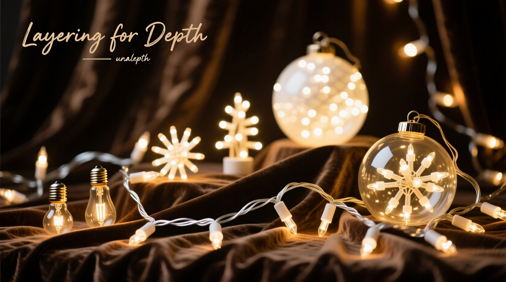 how to layer different sizes of christmas lights for depth