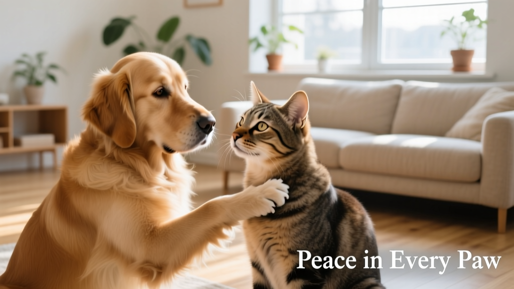 Watching This Cat Massage His Golden Retriever Brother Will Make You Instantly Relaxed