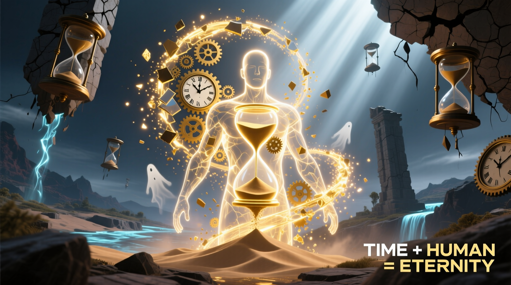 In-game screenshot showing Human and Time combining into 1 element