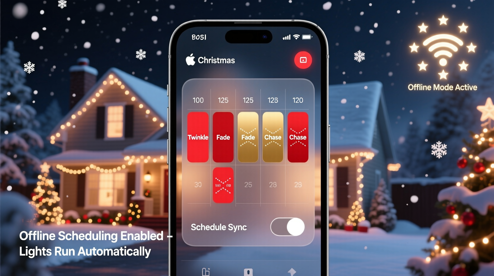 christmas light controller app reviews which supports offline scheduling when internet drops