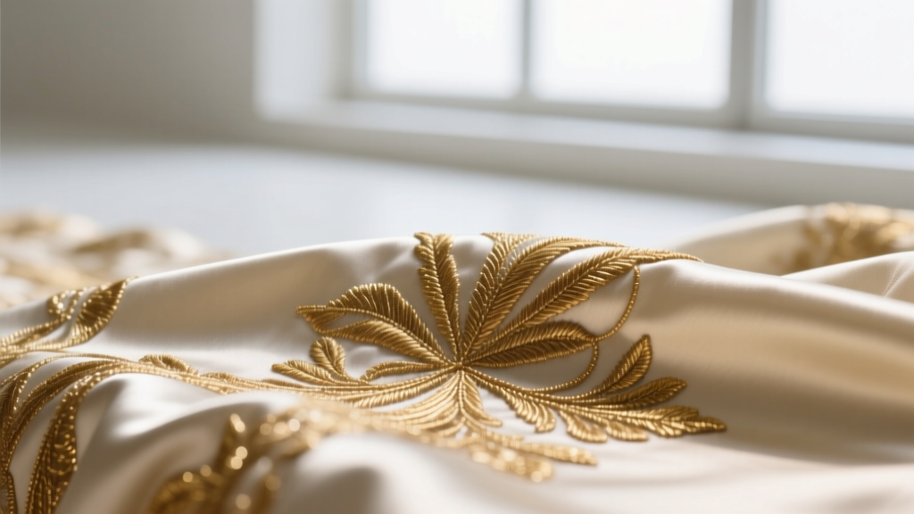 Embroidered Satin Fabric: Luxe Texture, Precision Craft