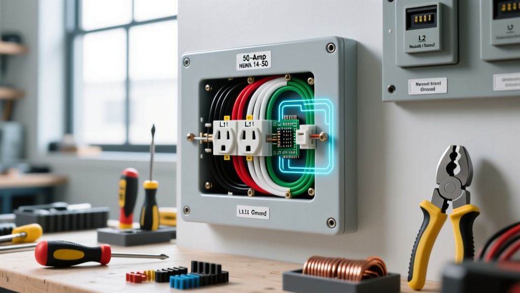 I Need a Wiring Diagram for a 50-Amp NEMA 14-50 Outlet: Complete Trace
