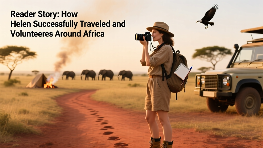 A solo female traveler taking photos on safari in Africa