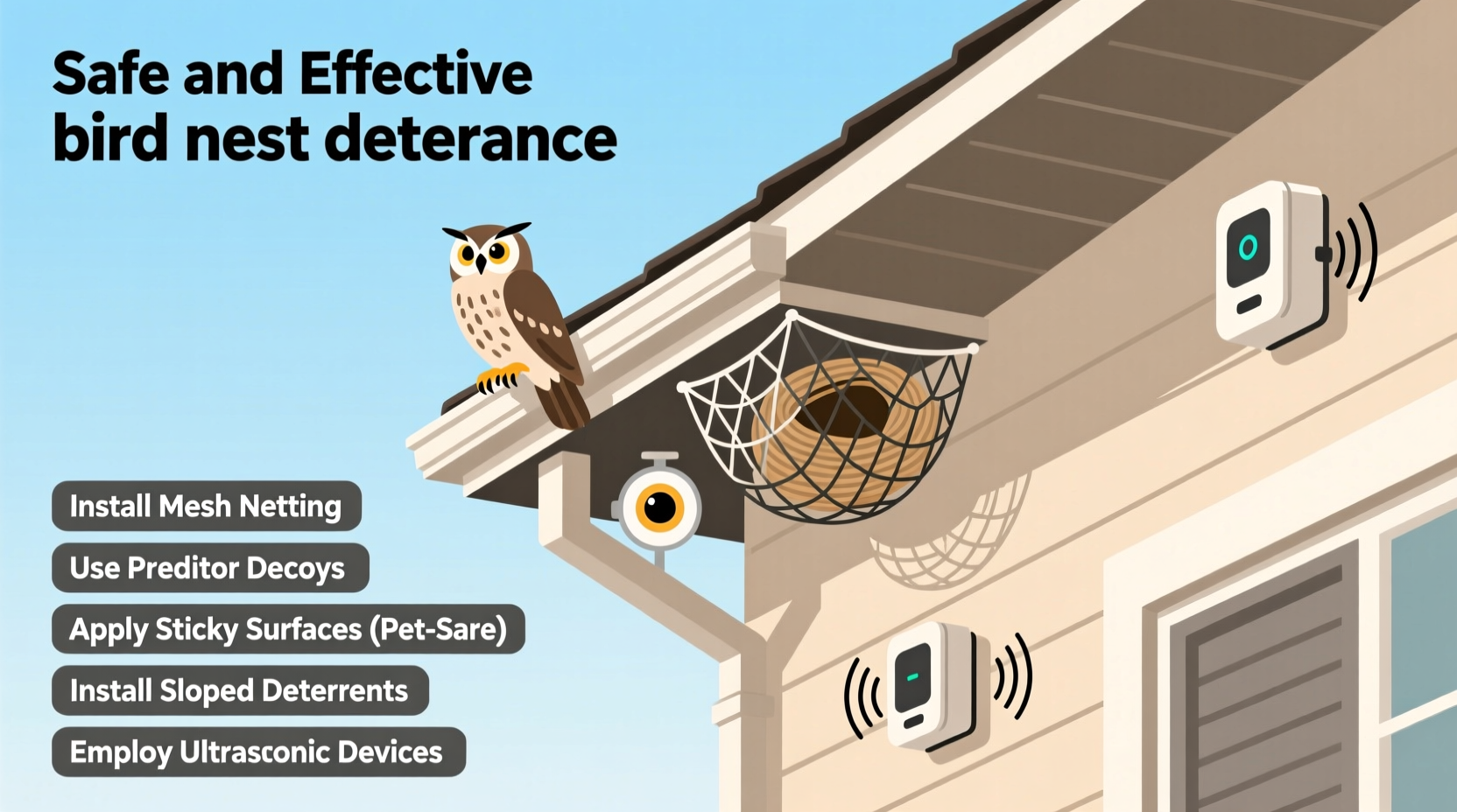 how do i deter birds from building nests