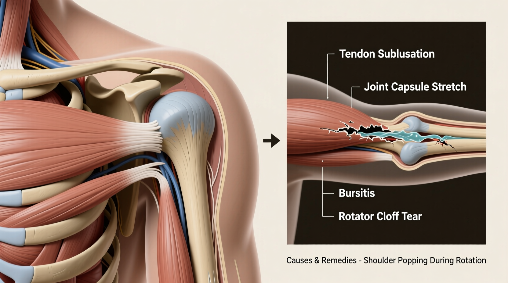 why does my shoulder pop when i rotate it causes and remedies