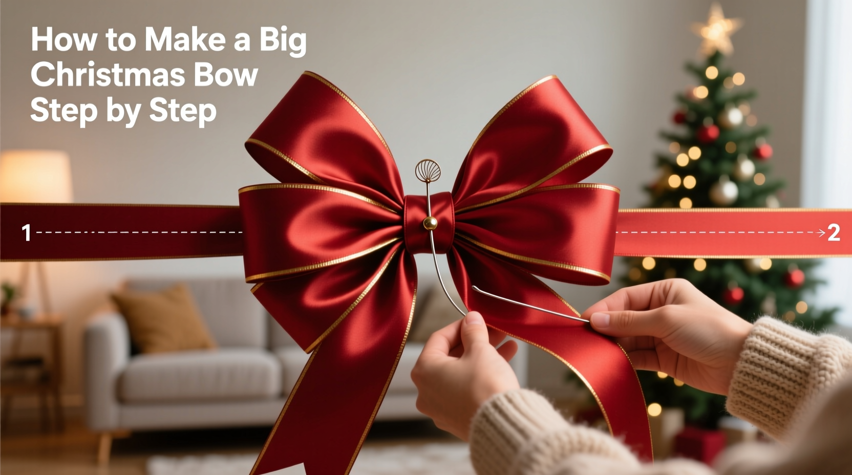 how do i make a big christmas bow