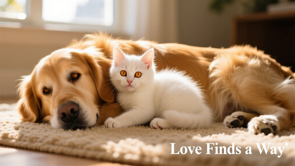Watch This Kitten Abandon Their Human for Some Sweet, Warm Golden Retriever Cuddles