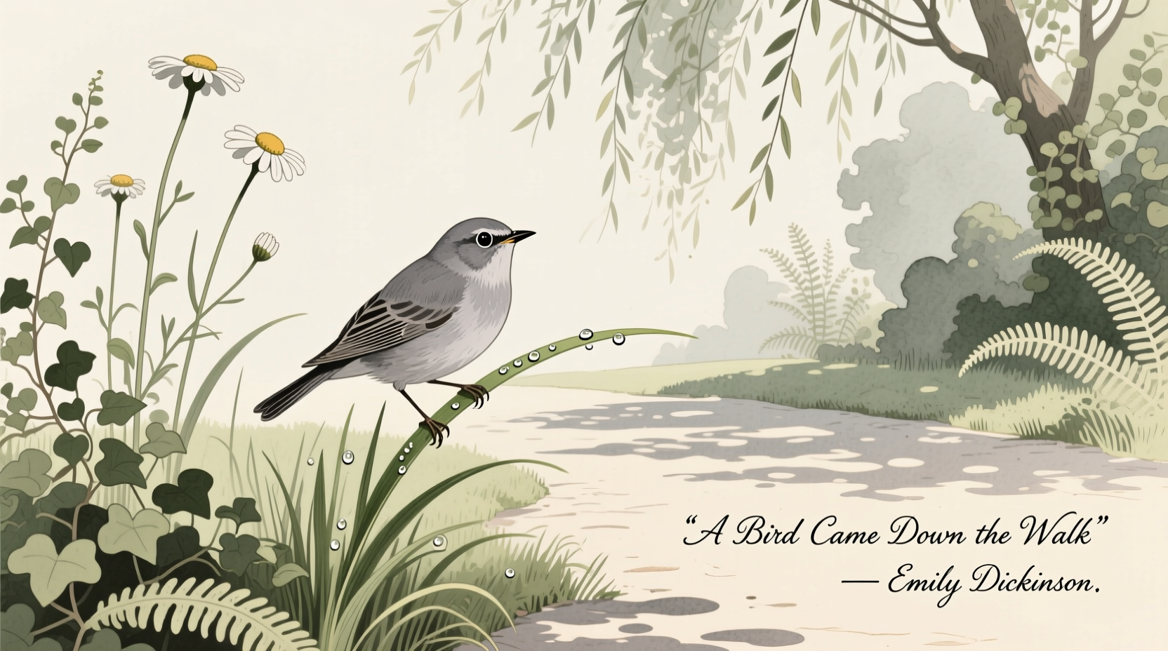 a bird came down the walk summary