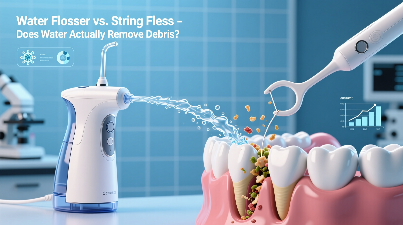 water flosser vs string floss does water actually remove debris