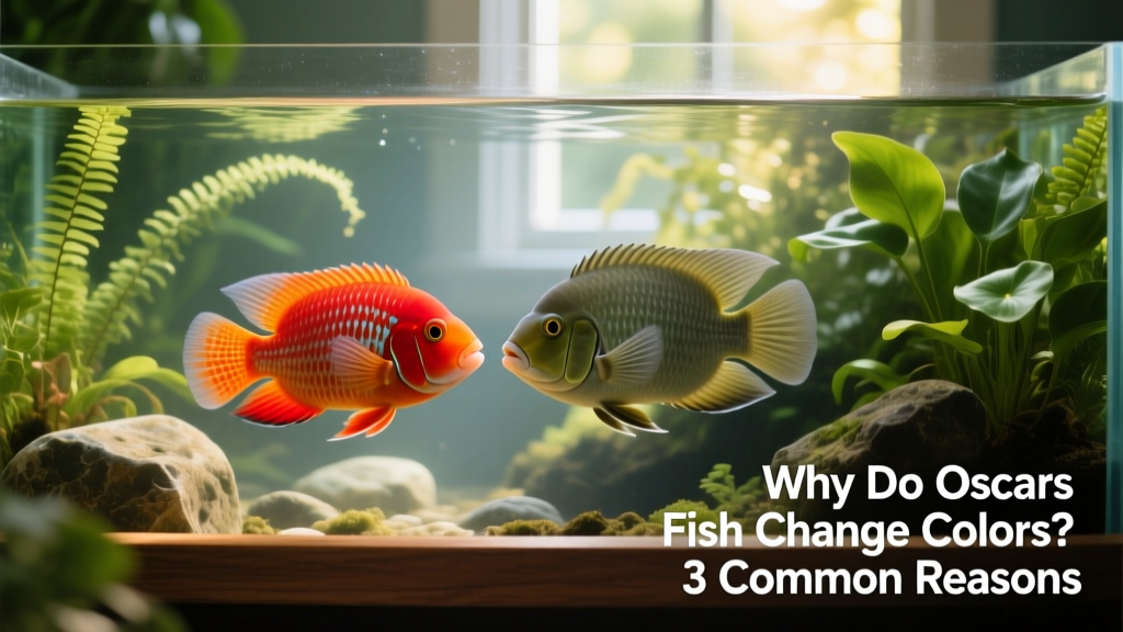 Two Oscars interacting peacefully in a well-planted aquarium with clear water