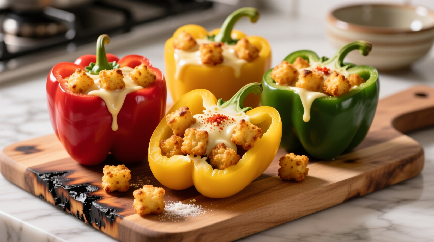 Bake Tater Tots in Peppers for a Quick Delicious Snack