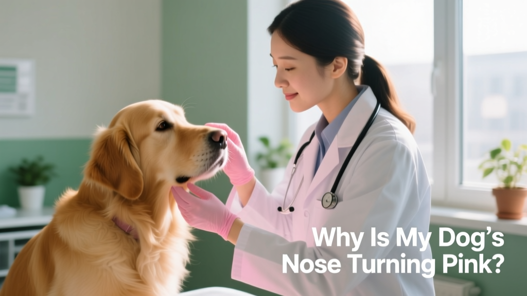 Veterinarian gently examining a dog's nose during a wellness checkup