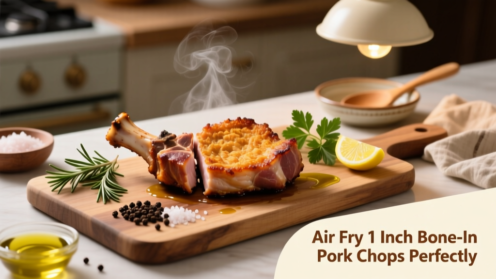Air Fry 1 Inch Bone-In Pork Chops Perfectly