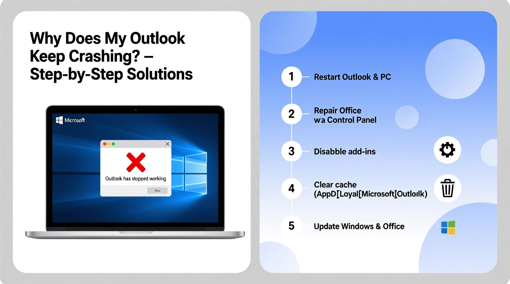 why does my outlook keep crashing and simple troubleshooting steps