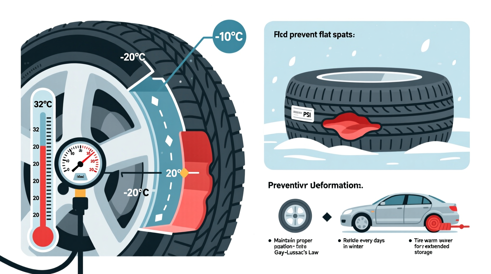 why do tires lose pressure in cold weather and how to prevent flat spots