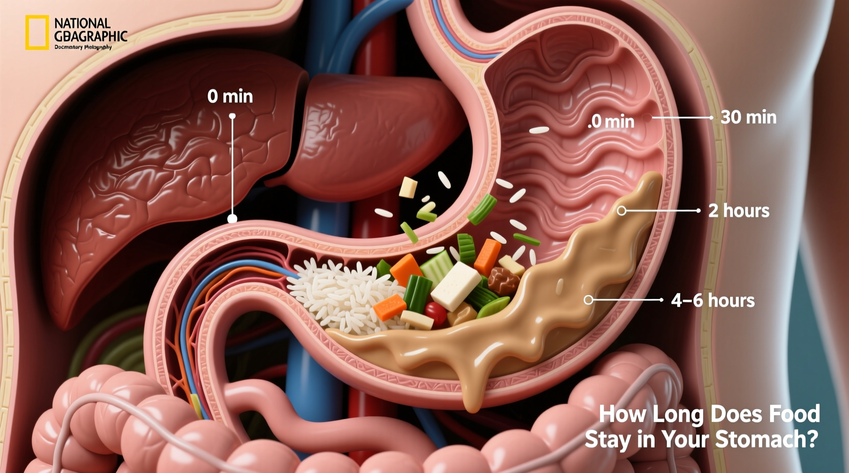 how long does the food stay in your stomach