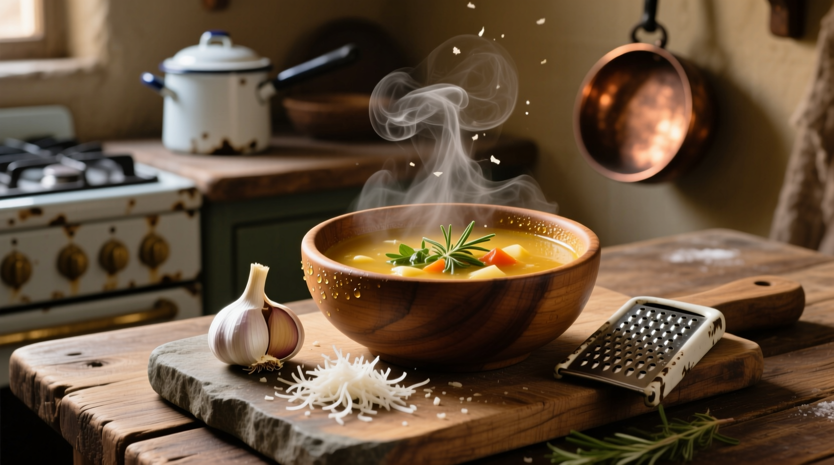 soothe a cold by grating raw garlic into your soup