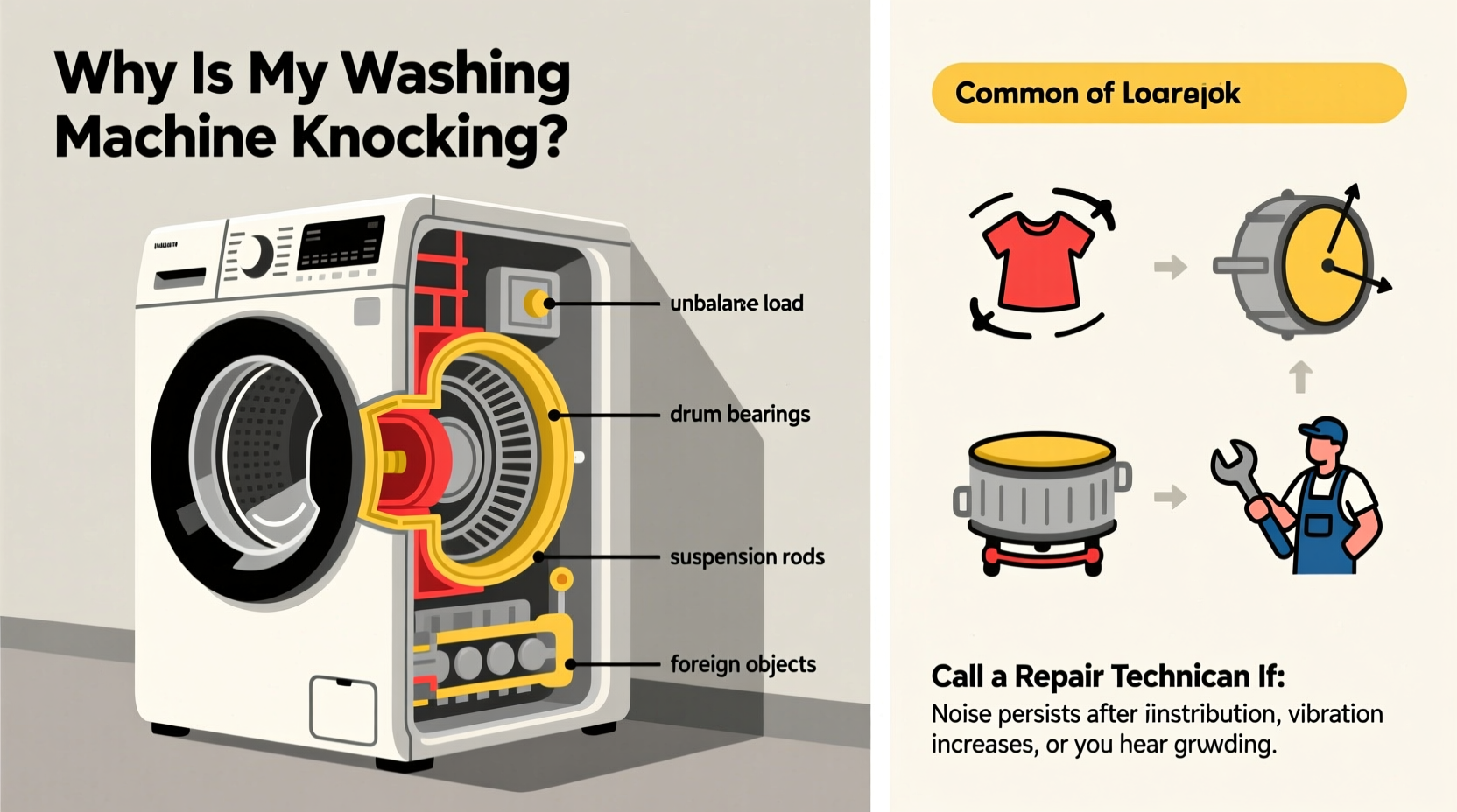 why is my washing machine making knocking noises and when to call repair