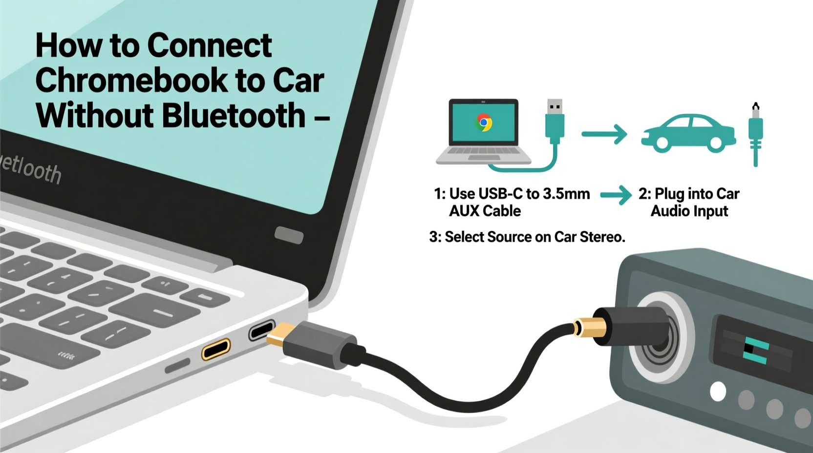 how to connect chromebook to your car without bluetooth
