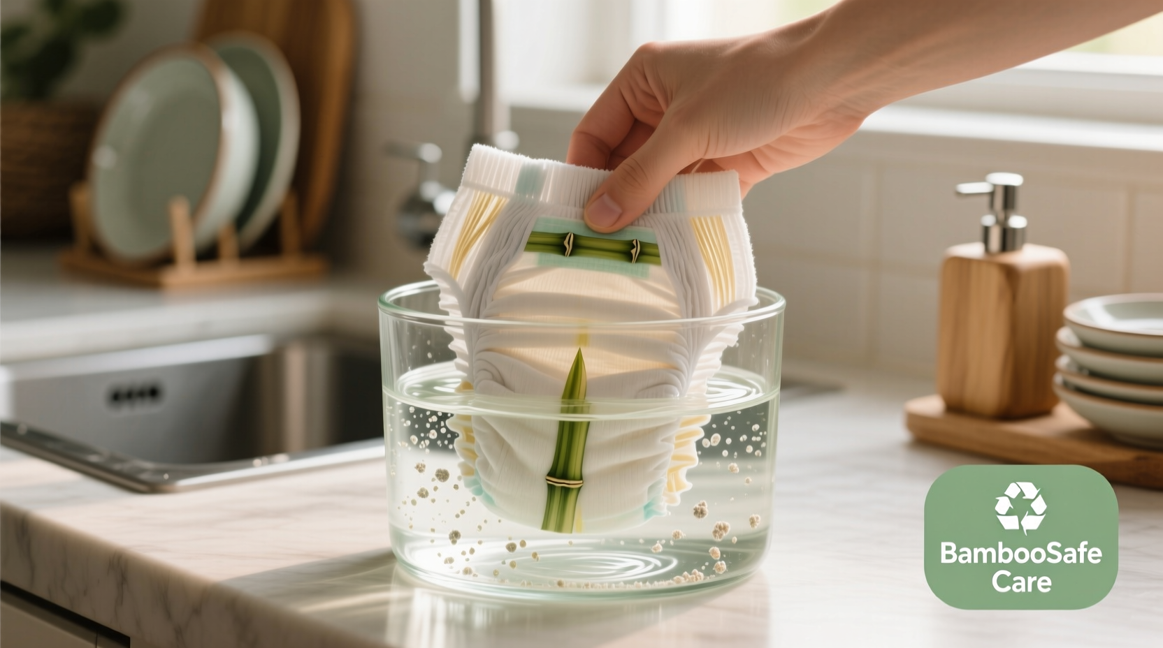 eco friendly cleaning disinfect bamboo diapers in hard water