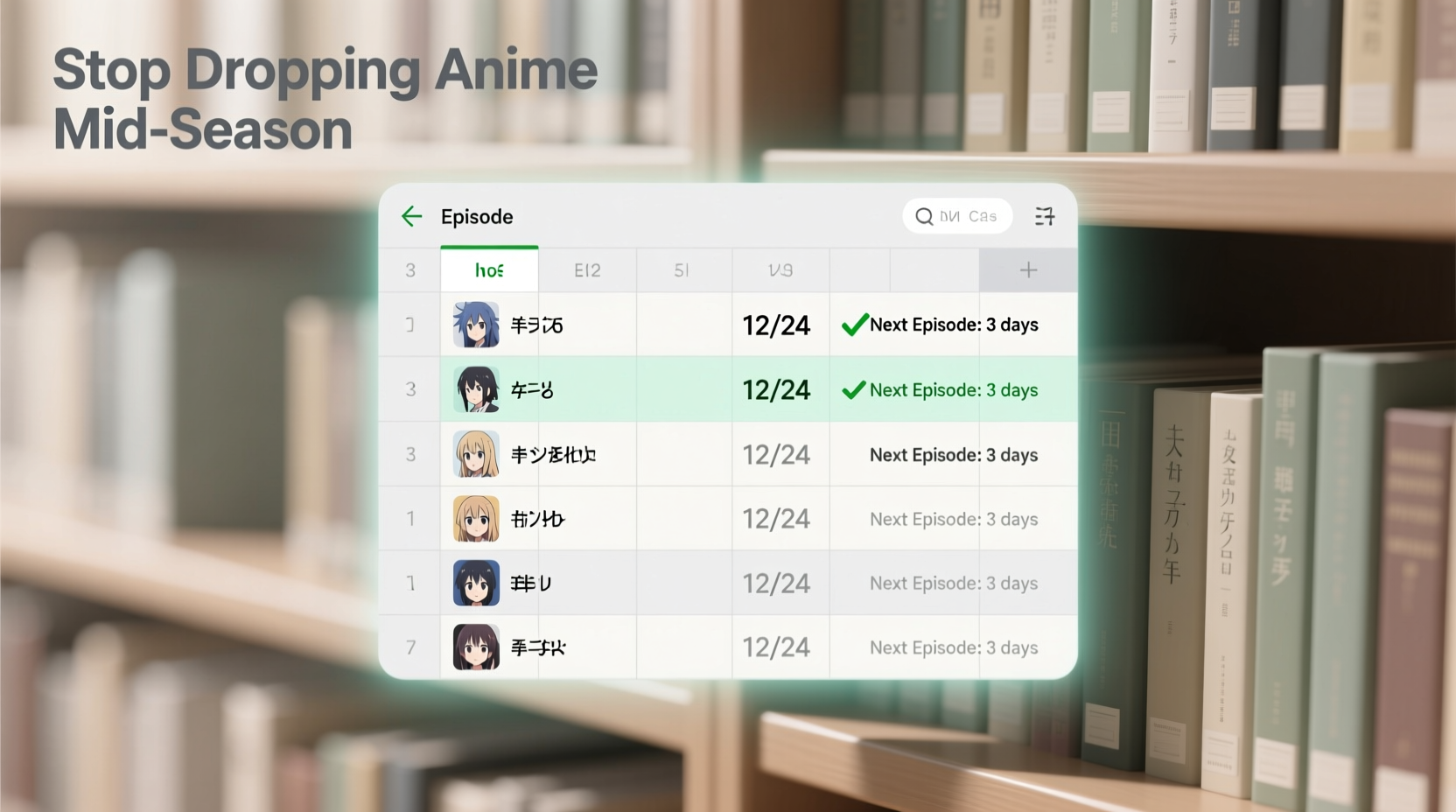 spreadsheet app for anime tracking