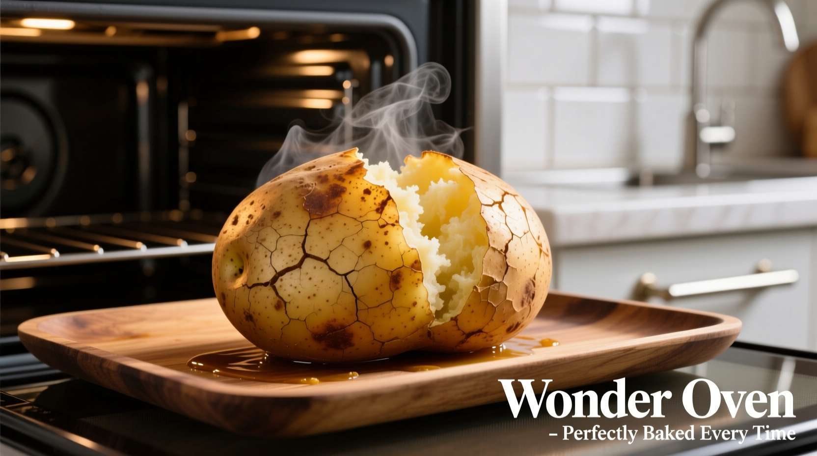 Perfectly baked potato in Wonder Oven with crisp skin