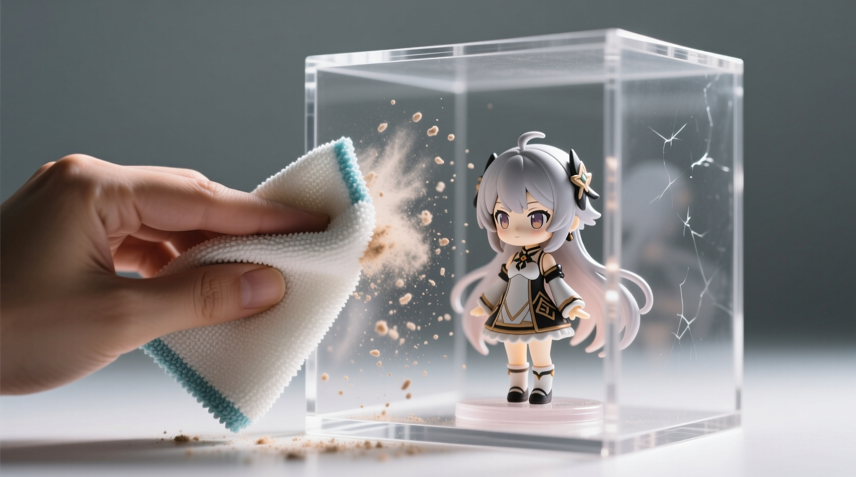 how to wipe dust off acrylic without static