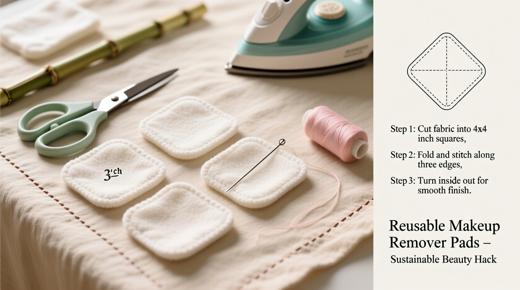 how to make your own reusable makeup remover pads with soft fabric