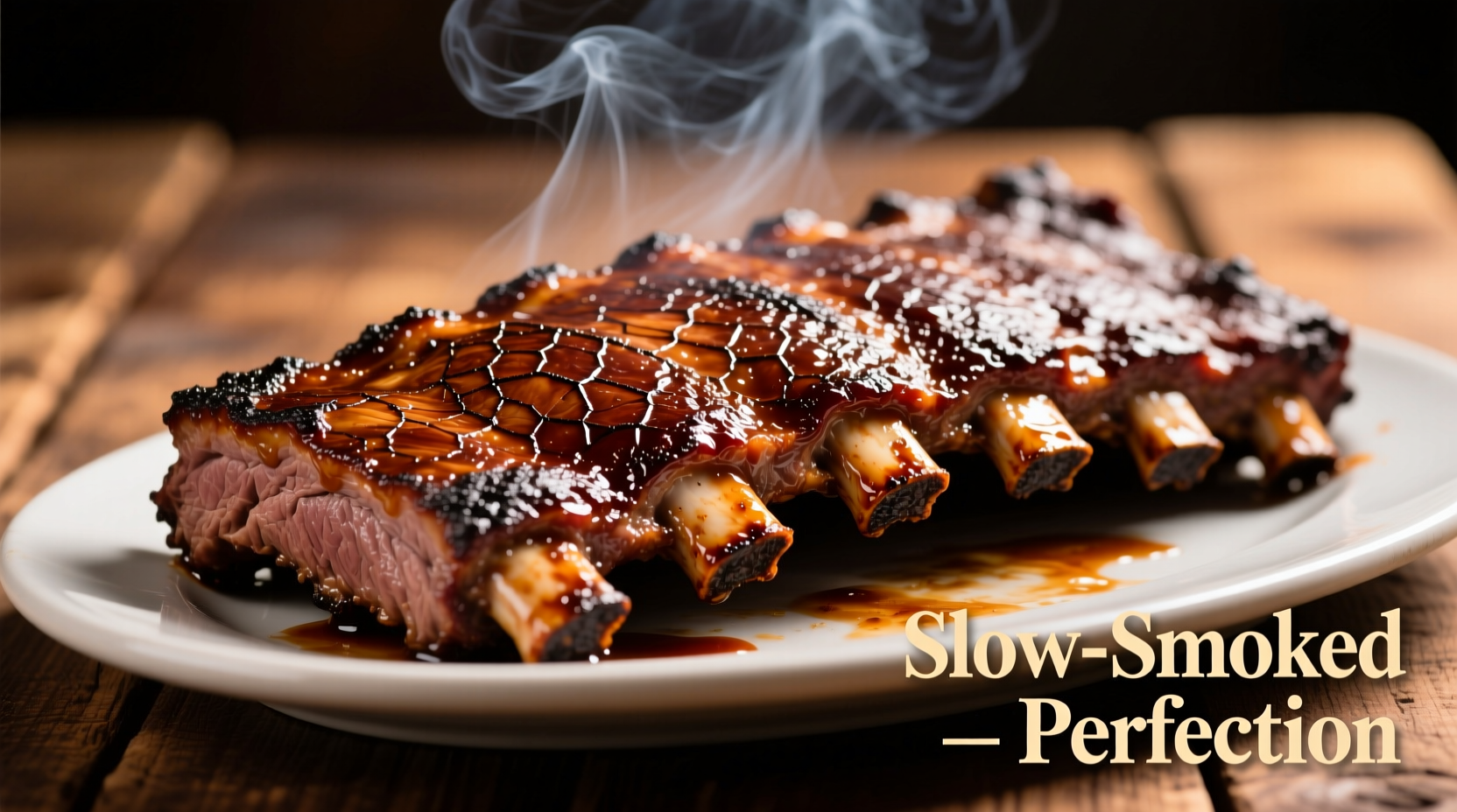 Perfectly cooked beef ribs with caramelized bark