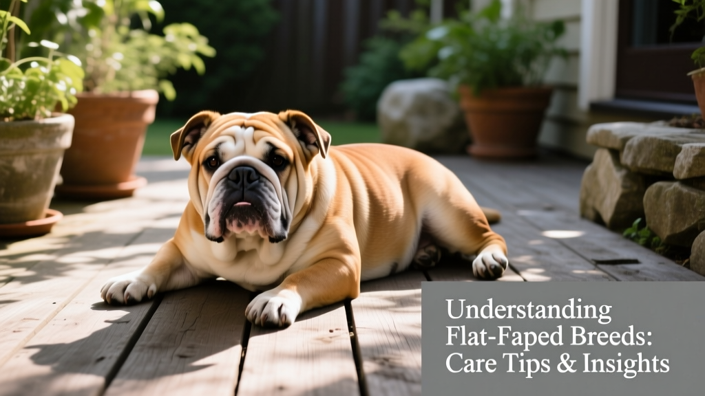 An English Bulldog resting comfortably on a shaded patio, illustrating its relaxed demeanor and distinctive facial features