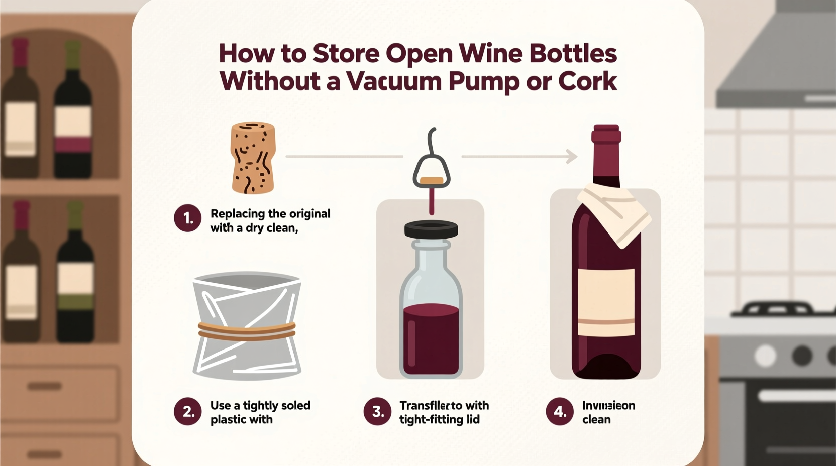 how to store open wine bottles without a vacuum pump or cork