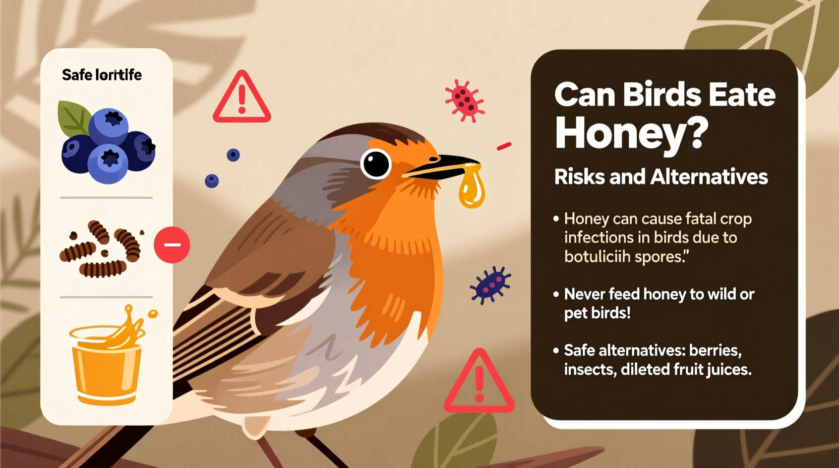 can birds eat honey