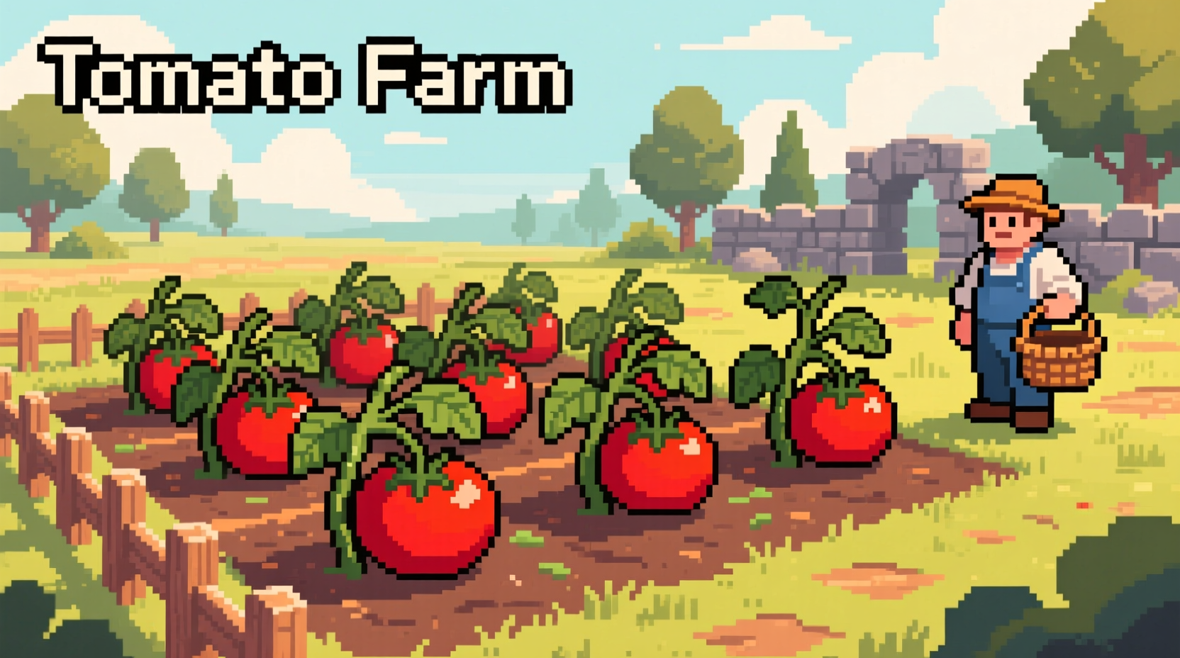 Tomato farming patch in OSRS with fully grown crops